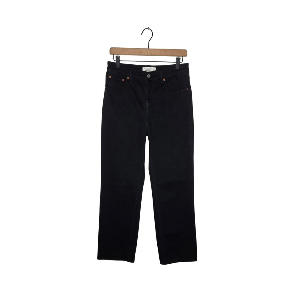 ABERCROMBIE & FITCH High Rise 90's Relaxed Fit Jeans Black Size 27